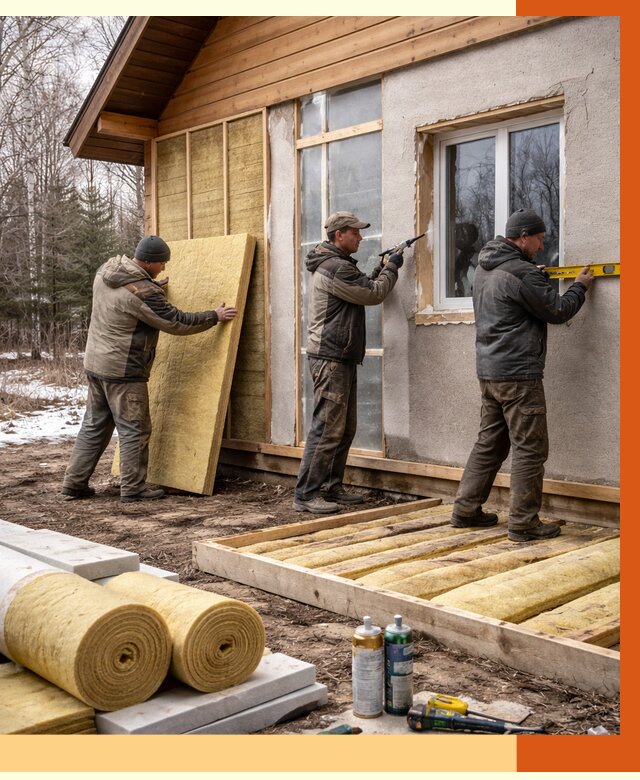 Утепление дачного дома в Алапаевске от 5085 руб/м2 — недорого | ТепломастерЛпв
