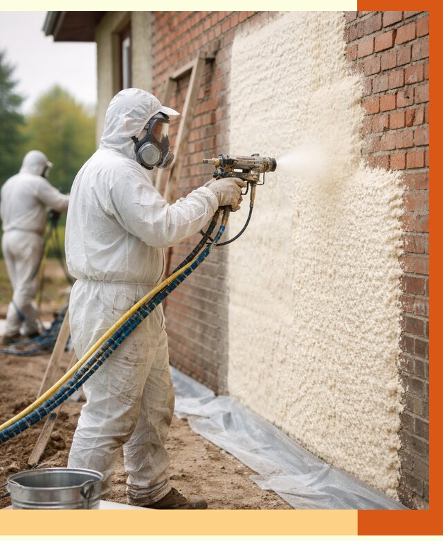 Утепление кирпичного дома ППУ в Алапаевске под ключ от 6958 руб. | ТепломастерЛпв