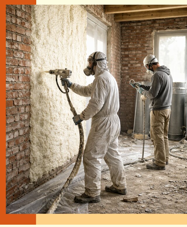 Утепление кирпичного дома пенополиуретаном в Алапаевске