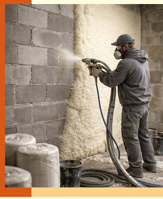 Утепление блочной стены ППУ в Алапаевске качественно и надёжно