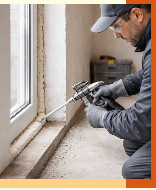 Герметизация стыков ППУ в Алапаевске от 1766 руб. за м2 — утепление примыканий под ключ | ТепломастерЛпв