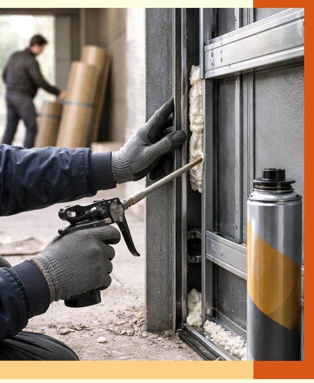 Заполнение пустот ворот в Алапаевске от 4817 руб. — заливка ППУ, утепление под ключ | ТепломастерЛпв