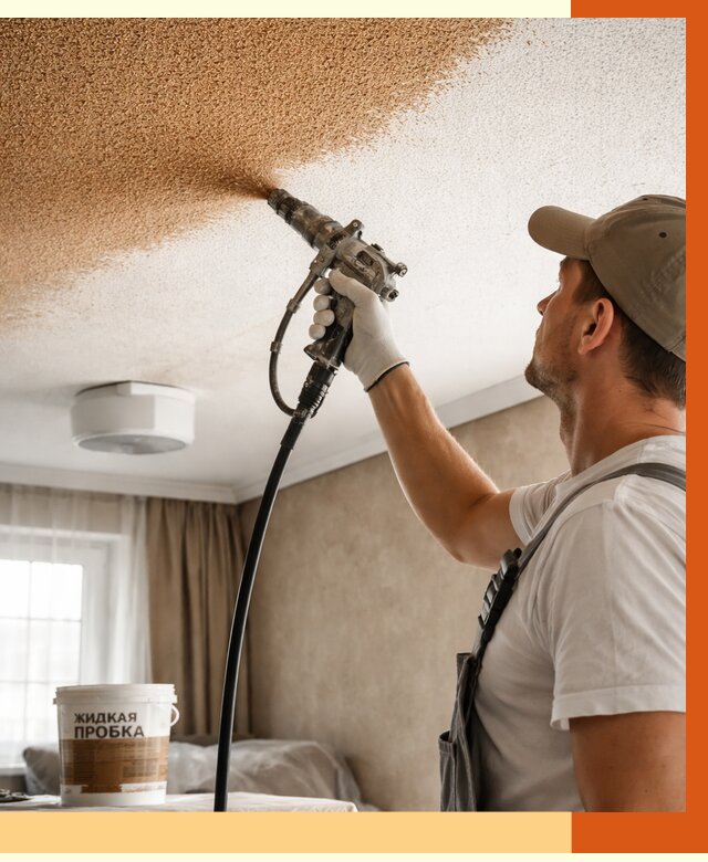 Утепление потолка жидкой пробкой в Алапаевске от 3747 руб. | ТепломастерЛпв