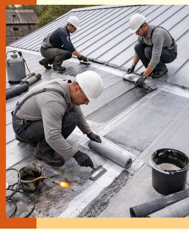 Гидроизоляция металлической кровли с гарантией в Алапаевске