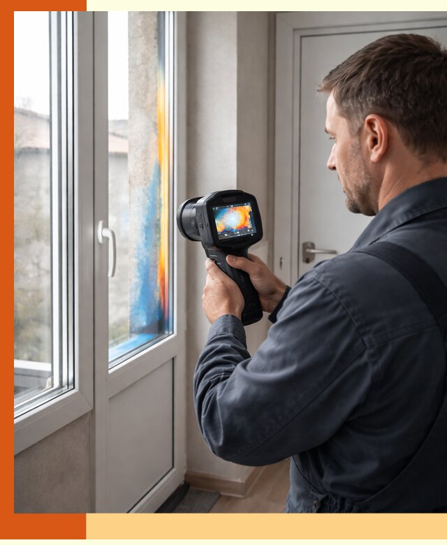 Тепловизионное обследование окон и дверей в Алапаевске