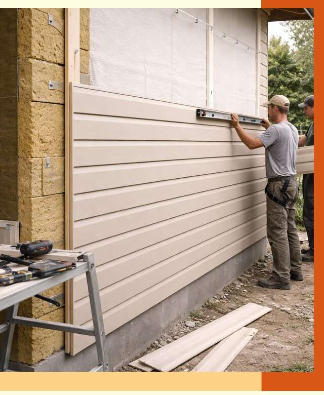 Монтаж сайдинга после утепления в Алапаевске от 1980 руб. — обшивка и облицовка | ТепломастерЛпв